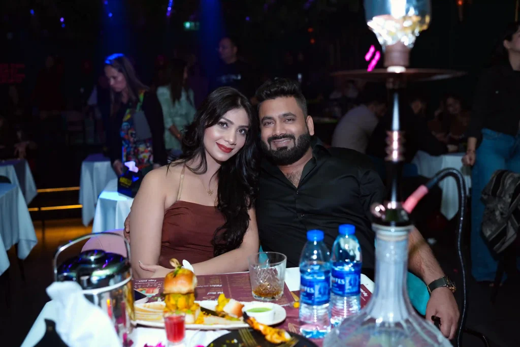 Couple enjoying the Best Romantic Dinner in Dubai at Haveli Fine Dine & Lounge