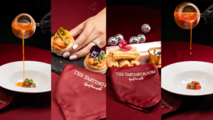 Gourmet soup pour presentation and appetizers at The Tasting Room by Haveli Dubai