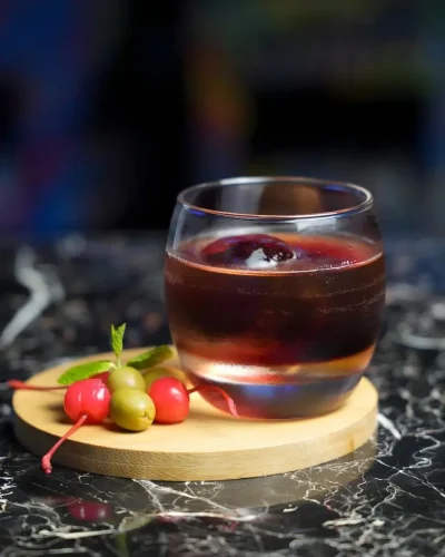 Premium cocktail with artistic presentation at Haveli lounge Dubai