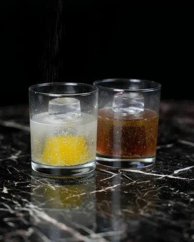 Refreshing cocktail served at Haveli lounge bar in Dubai